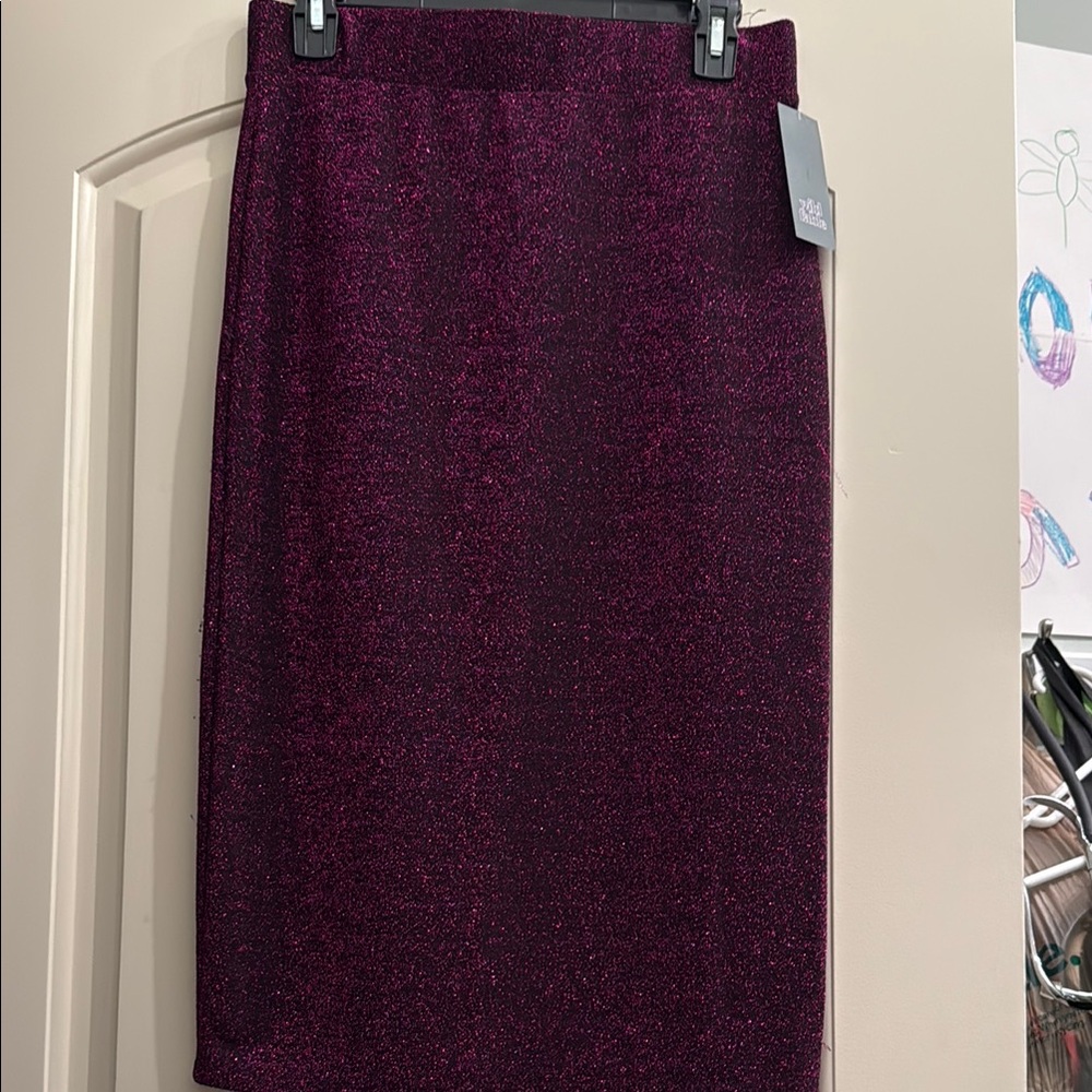 Wild Fable Red Pencil Skirt Knee-length Work/Party  Shimmer Purple Plum- cute!!!